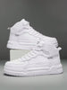 Unisex High-Top Flat Casual Skateboarding Sneakers, Lace-Up Minimalist Design, Comfortable Outdoor Sports Shoes, Couple Shoes