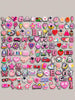 Multi-Size 16-23-33-53-61Pcs Pink Mixed Shoe Charms, Cute Whale Unicorn Butterfly Stationery Patterns, Stylish DIY Shoe Accessories For Young Women