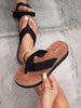 Women's Fashion Summer Faux Straw Flat Casual Beach Flip Flops
