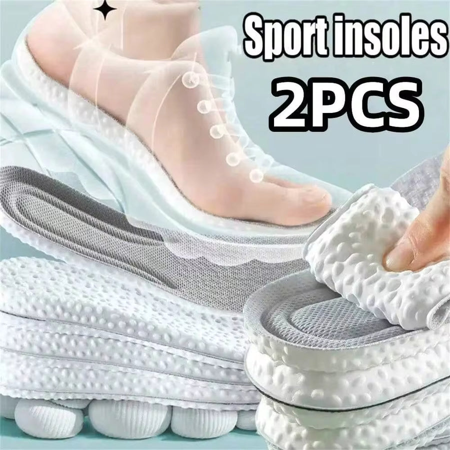 1 Pair Unisex Comfortable Sports Insoles - High Elasticity, Shock Absorbing, Breathable